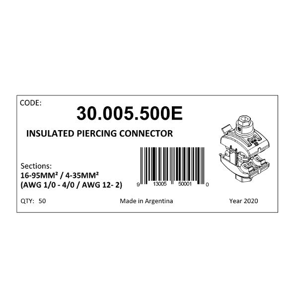Insulating Piercing Connector 30.005.500E